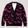 Bright Pink Bats Under Midnight Stars For Halloween Nights And Autumn Weekend Wear All-over Print Knitted Cardigan - 1