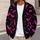 Bright Pink Bats Under Midnight Stars For Halloween Nights And Autumn Weekend Wear All-over Print Knitted Cardigan - 5