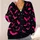 Bright Pink Bats Under Midnight Stars For Halloween Nights And Autumn Weekend Wear All-over Print Knitted Cardigan - 4