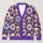 Purple Skull Flower Boho Motif for Relaxed Autumn Layering and Everyday Women's Style All-over Print Knitted Cardigan - 1