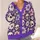 Purple Skull Flower Boho Motif for Relaxed Autumn Layering and Everyday Women's Style All-over Print Knitted Cardigan - 4