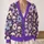 Purple Skull Flower Boho Motif for Relaxed Autumn Layering and Everyday Women's Style All-over Print Knitted Cardigan - 2