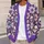 Purple Skull Flower Boho Motif for Relaxed Autumn Layering and Everyday Women's Style All-over Print Knitted Cardigan - 5