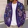 Purple Maple Leaves With Golden Accents For Autumn Strolls And Vacation Evenings, Women All-over Print Knitted Cardigan - 5