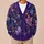 Purple Maple Leaves With Golden Accents For Autumn Strolls And Vacation Evenings, Women All-over Print Knitted Cardigan - 6