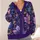 Purple Maple Leaves With Golden Accents For Autumn Strolls And Vacation Evenings, Women All-over Print Knitted Cardigan - 4