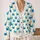 Blue Crab Coastal Motifs for Beach Days, Spring Layering, and Seaside Holiday Style All-over Print Knitted Cardigan - 2
