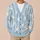 White Rabbit Blue Stripes for Spring Vacation Dates and Easy Everyday Layering Style All-over Print Knitted Cardigan - 6