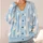 White Rabbit Blue Stripes for Spring Vacation Dates and Easy Everyday Layering Style All-over Print Knitted Cardigan - 4