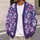 Lavender Floral Bloom Motif for Relaxed Vacation Layering and Everyday Women’s Style All-over Print Knitted Cardigan - 5