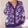 Lavender Floral Bloom Motif for Relaxed Vacation Layering and Everyday Women’s Style All-over Print Knitted Cardigan - 4