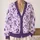 Purple Dog Motifs for Casual Spring Layering and Vacation Days, Dog Lovers Gift All-over Print Knitted Cardigan - 2
