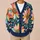 Colorful Wildflower Garden With Teal Leaves For Spring Layering And Everyday Style All-over Print Knitted Cardigan - 6
