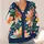 Colorful Wildflower Garden With Teal Leaves For Spring Layering And Everyday Style All-over Print Knitted Cardigan - 4