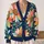 Colorful Wildflower Garden With Teal Leaves For Spring Layering And Everyday Style All-over Print Knitted Cardigan - 2