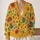 Sunburst Floral Blooms for Sunny Everyday Layering and Relaxed Gift Giving Style All-over Print Knitted Cardigan - 2