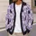 Black Cat Daisy Lavender Floral Motif for Spring Vacation and Everyday Weekend Wear All-over Print Knitted Cardigan - 5