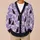 Black Cat Daisy Lavender Floral Motif for Spring Vacation and Everyday Weekend Wear All-over Print Knitted Cardigan - 6