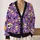Cute Skull Bats And Flower Motifs For Playful Autumn Layering, Women's Gothic Style All-over Print Knitted Cardigan - 2