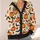 Pumpkin Bat Halloween Motifs for Cozy Autumn Layering, Women's Seasonal Style All-over Print Knitted Cardigan - 4