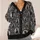Black Cat Cameo Medallions for Vintage Autumn Evenings and Elegant Everyday Layering All-over Print Knitted Cardigan - 4