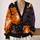 Ghosts, Black Cat and Pumpkin Halloween Scenes for Cozy Autumn Nights and Fall Fun All-over Print Knitted Cardigan - 2
