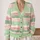 Pastel Green and Pink Stripes for Spring Layering and Casual Weekend Style All-over Print Knitted Cardigan - 2
