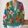 Colorful Folk Floral Blooms for Bright Spring and Summer Everyday Layering All-over Print Knitted Cardigan - 2