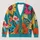 Colorful Folk Floral Blooms for Bright Spring and Summer Everyday Layering All-over Print Knitted Cardigan - 1