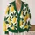 Lemon And Green Leaf Motif For Sunny Weekend Outfits And Fresh Everyday Style Wear All-over Print Knitted Cardigan - 2