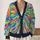 Vibrant Rainbow Burst Color for Creative Everyday Layering and Relaxed Weekend Wear All-over Print Knitted Cardigan - 2