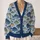 Blue and Folk Fish Motifs for Relaxed Seaside Weekends and Everyday Layering All-over Print Knitted Cardigan - 2