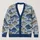 Blue and Folk Fish Motifs for Relaxed Seaside Weekends and Everyday Layering All-over Print Knitted Cardigan - 1