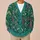 Teal Wildflower Botanical Motif for Relaxed Everyday Layering and Garden Style All-over Print Knitted Cardigan - 6