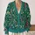 Teal Wildflower Botanical Motif for Relaxed Everyday Layering and Garden Style All-over Print Knitted Cardigan - 2