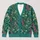 Teal Wildflower Botanical Motif for Relaxed Everyday Layering and Garden Style All-over Print Knitted Cardigan - 1