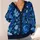Blue Rose and Teal Foliage Floral Style for Everyday Office and Vacation Wear All-over Print Knitted Cardigan - 4