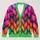 Colorful Braided Cable Motifs for Cozy Autumn Winter Layering All-over Print Knitted Cardigan - 1
