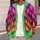 Colorful Braided Cable Motifs for Cozy Autumn Winter Layering All-over Print Knitted Cardigan - 5