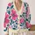 Retro Pink And Blue Wildflowers For Colorful Everyday Layering And Relaxed Style Looks All-over Print Knitted Cardigan - 2