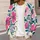 Retro Pink And Blue Wildflowers For Colorful Everyday Layering And Relaxed Style Looks All-over Print Knitted Cardigan - 5