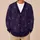 Dark Purple Spiderwebs for Halloween Parties and Spooky Season Outings All-over Print Knitted Cardigan - 6