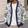 Navy Watercolor Rose Florals for Elegant Everyday Layering and Relaxed Style All-over Print Knitted Cardigan - 5