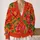 Vibrant Orange Poppy Flowers for Colorful Everyday Layering and Garden-Inspired Style All-over Print Knitted Cardigan - 2