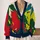 Bold Teal Lime and Crimson Color Blocks for Colorful Everyday Layering Style All-over Print Knitted Cardigan - 2