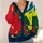 Bold Teal Lime and Crimson Color Blocks for Colorful Everyday Layering Style All-over Print Knitted Cardigan - 4