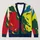 Bold Teal Lime and Crimson Color Blocks for Colorful Everyday Layering Style All-over Print Knitted Cardigan - 1