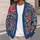 Colorful Folk Floral and Striped Textile Motifs for Everyday Autumn Layering All-over Print Knitted Cardigan - 5