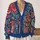 Colorful Folk Floral and Striped Textile Motifs for Everyday Autumn Layering All-over Print Knitted Cardigan - 2