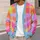 Pastel Rainbow Checks for Cozy Autumn Layering and Bright Everyday Women's Style All-over Print Knitted Cardigan - 5